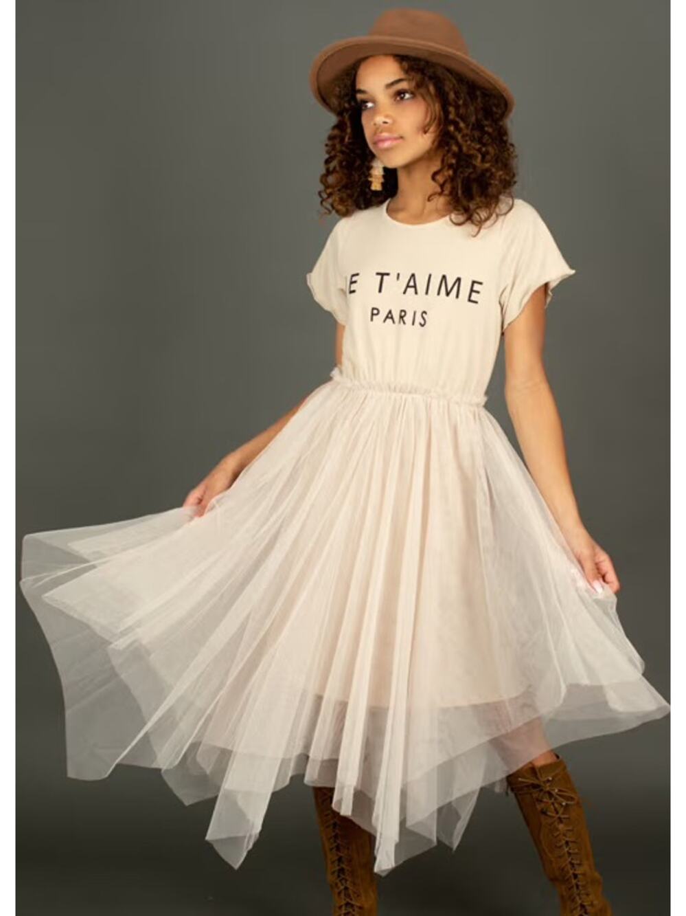 Joyfolie Mia Joy Feya Girl’s Dress in Sand Size 8